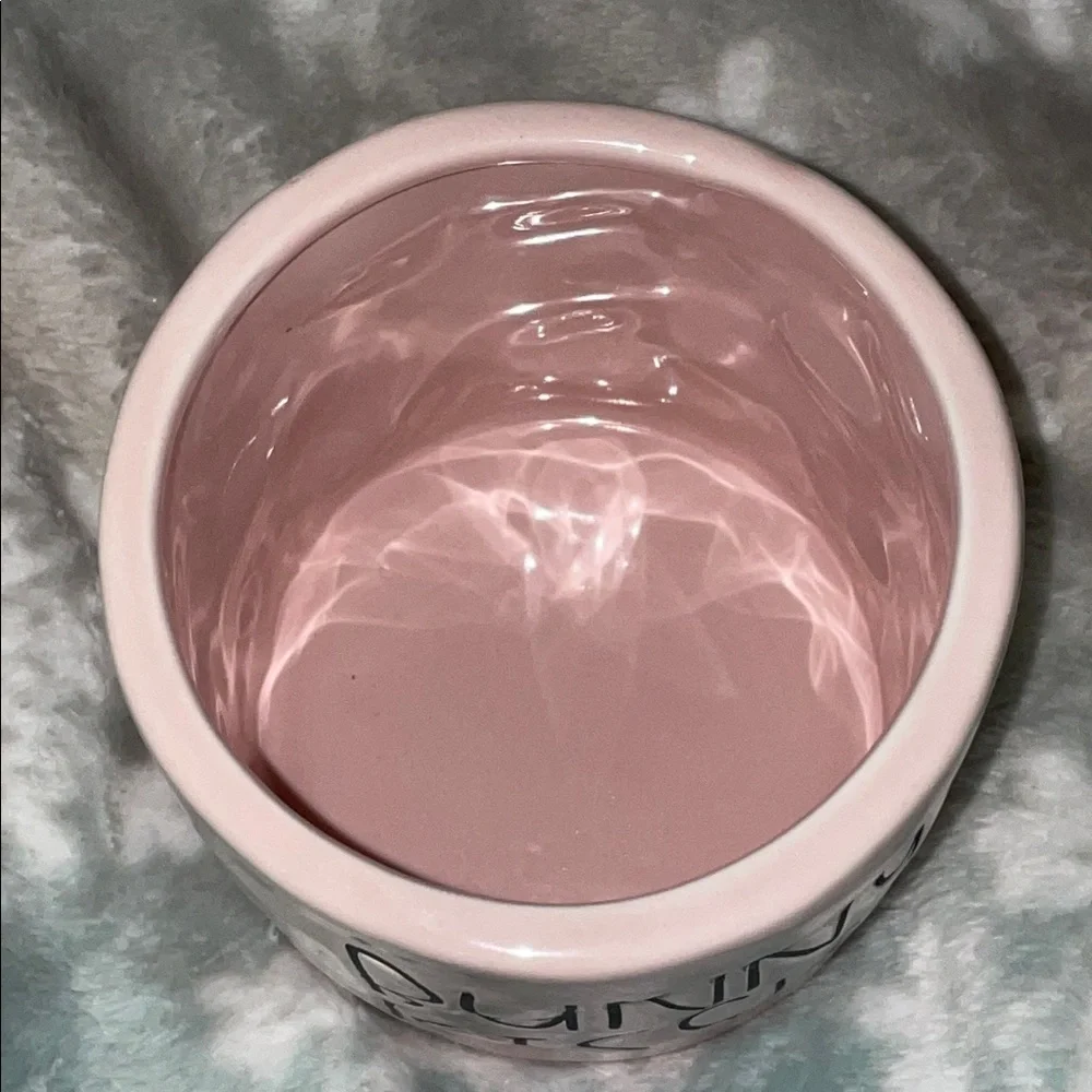 Rae Dunn Inspired Bunny Kisses Pink Ceramic Jar Like New
